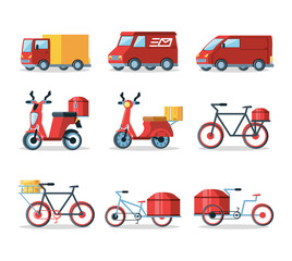 Wall Mural - set of vehicles for logistic service