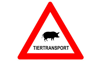 Poster - Tiertransport Warnschild