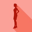 © JEGAS RA - Posing business woman wearing the short dress. Web icon with long shadows for application