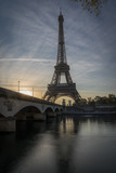 Fototapeta Boho - Paris, France - 10 13 2018: The Eiffel Tower from the Iena Bridge, at sunrise
