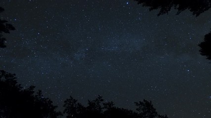 Wall Mural - the milky way moving across the night sky, stars time lapse