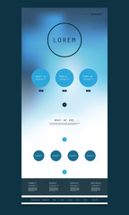 Wall Mural - Modern Style Website Template Design with Blue Abstract Blurred Background