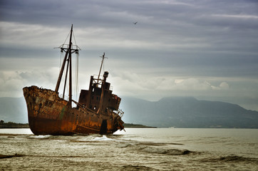 Dimitrios is an old ship wrecked on the Greek coast and abandoned on the beach