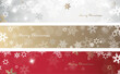© pokki - Set of three colorful Christmas background banners with snowflakes and simple Merry Christmas text - horizontal version