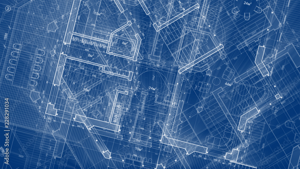 Stock-Foto „Architecture design: blueprint plan - illustration of a ...
