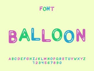 Wall Mural -  Balloon font. Vector alphabet