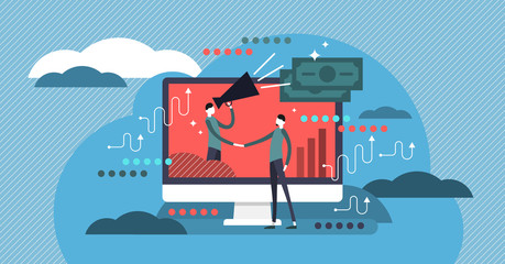 Wall Mural - affiliate marketing vector illustration. flat business strategy type.