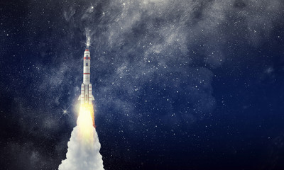 Wall Mural - rocket space ship . mixed media