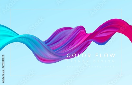 Modern colorful flow poster. Wave Liquid shape in color background. Art desig...