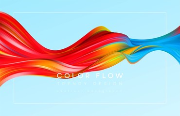 Poster - Modern colorful flow poster. Wave Liquid shape in color background. Art design for your design project. Vector illustration