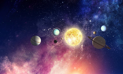space planets and nebula