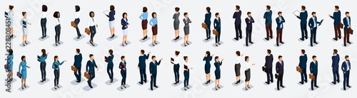 Fotografía Isometric large set of businessmen and business woman, front view and rear view,