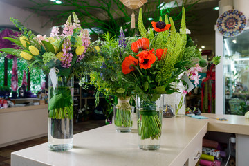 Wall Mural - Bouquets at flower store