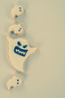 © RomixImage - Fresh delicious homemade decorated halloween cookies sweets on dark wooden background, concept of halloween party, copy space(text space), top view, blank for text.