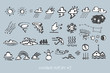 © karbokreto - Weather Report hand drawn vector icon set