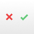 © Andreka_1 - Vector line icon cancel and approve. Red cross and green check mark symbol. Element for design app or website