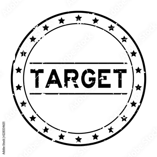 Fotografie, Obraz Grunge black target word round rubber seal stamp on white background