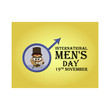 Greeting card for International Men's Day, with the image of cartoon owls stylized as gentlemen