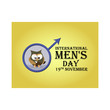 Greeting card for International Men's Day, with the image of cartoon owls stylized as gentlemen