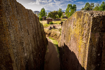 Wall Mural - Inside the rock-hewn churches of Lalibela, Ethiopia