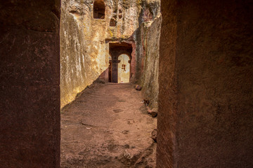 Wall Mural - Inside the rock-hewn churches of Lalibela, Ethiopia