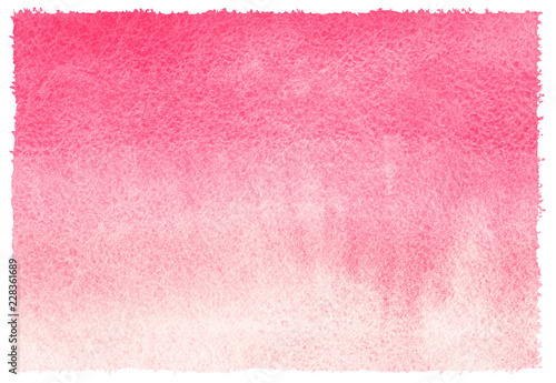 Pink, rose watercolor abstract background with stains. Light red horizontal g...