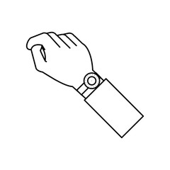 Sticker - hand with clock isolated icon