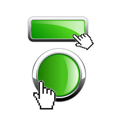 Canvas Print - Green button click here