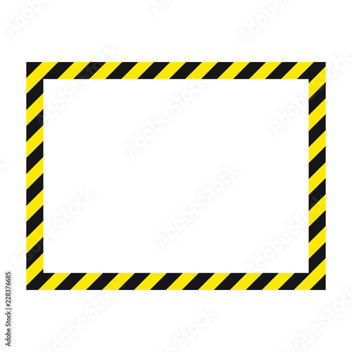 Warning striped frame, warning to be careful, potential danger, yellow ...