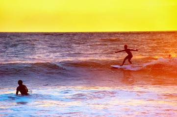 Wall Mural - Colorful Bali surfing scene