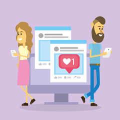 Sticker - Couple on social networks