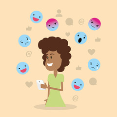 Sticker - Woman on social networks