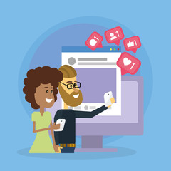 Sticker - Couple on social networks