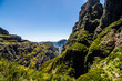 © F8  \ Suport Ukraine - Active lifestyle. Hiking on the beautiful but dangerous hard trekking trail leading from Pico Arieiro peak to the highest mountain of Madeira island, Pico Ruivo