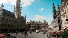 The Beautiful Grand Place Of Brussels, Belgium, On A Sunny Afternoon