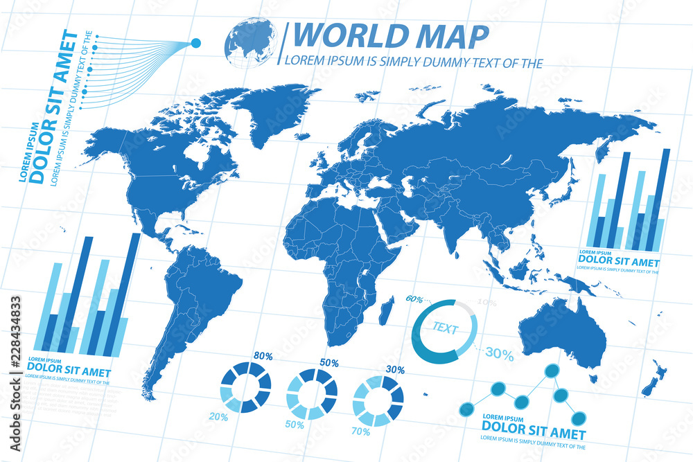 big data map infographic elements vector template Stock Vector | Adobe ...