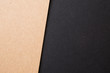 © korkeng - Kraft paper sheet overlap with brown and black colors for background, banner, presentation template.