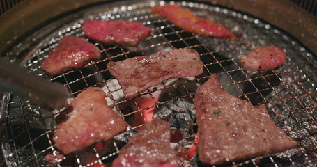 Wall Mural - Grill beef in Japanese restaurant