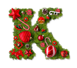 Wall Mural - Christmas alphabet letter K