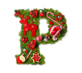 Christmas alphabet letter P