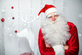 Fototapeta Do akwarium - Merry Christmas and happy holidays. Santa Claus man