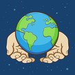 Pair of Hands Holding Earth