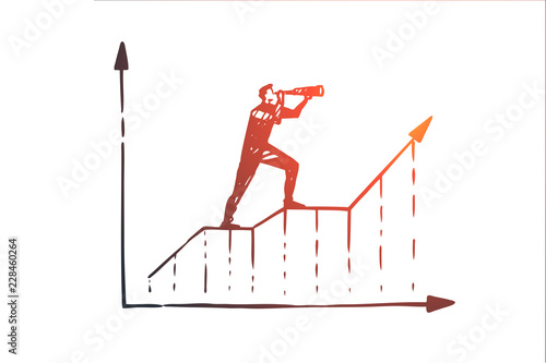 Fotografía Forecast, graph, growth, progress, diagram concept