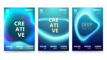Wall Mural - abstract vivid colorful a4 posters set. trendy fluid gradient