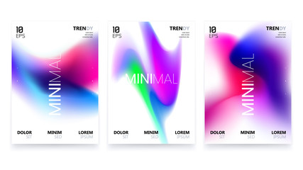 Wall Mural - abstract vivid colorful a4 posters set. trendy fluid gradient
