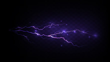 Realistic Purple Lightning Bolt