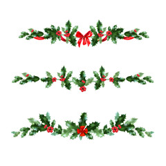 Fotomurali - Holly holiday banner