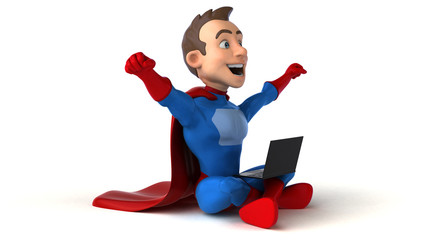 Superhero coding - 3D Illustration