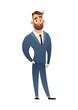 Character office worker man in business suit vector illustration cartoon style