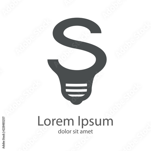 Letra S En Bombilla En Color Gris Buy This Stock Vector